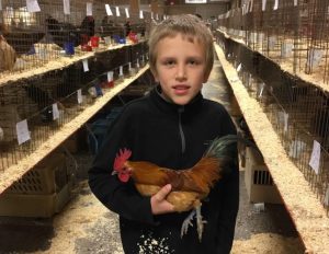 Liam Beheler holding a Nankin chicken
